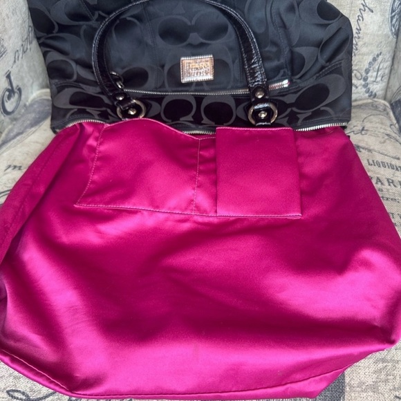 Coach Black and Pink Shoulder Bag with Signature Monogram - Picture 7 of 7